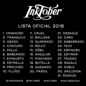 Lista Oficial InkTober 2018